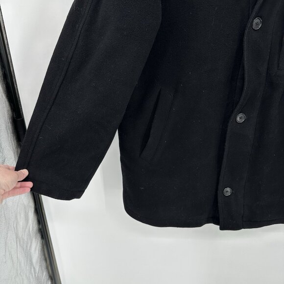 LAUREN RALPH LAUREN car coat outerwear cashmere wool blend quilted black 46R - Picture 6 of 14